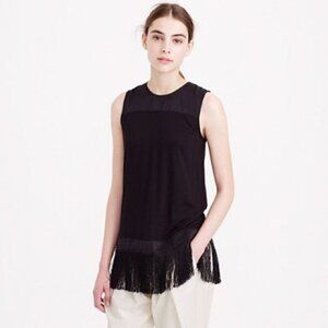 J. Crew Fringed Tank Top in Black, XS